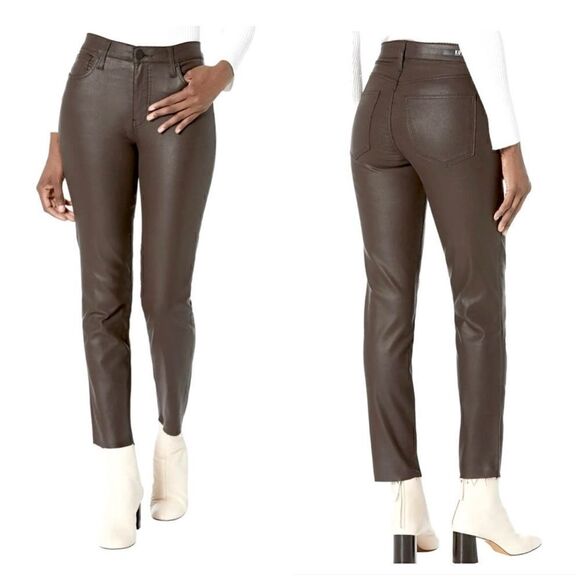 Kut From The Kloth Chocolate Rachael Fab Ab Coated Raw Hem Mom Jeans 16L - Picture 1 of 10